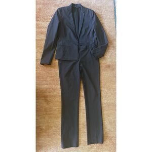 Elie Tahari Womens Wool Blend Pinstripe Suit Blazer Pants Grey Size 2 NWOT
